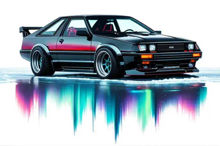 Toyota Treeno Ae86 Initial Drift Under The Northern Lights