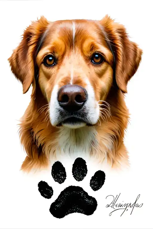 Forearm Sleeve With A Dogs Nose Print And A Dog's Paw Print