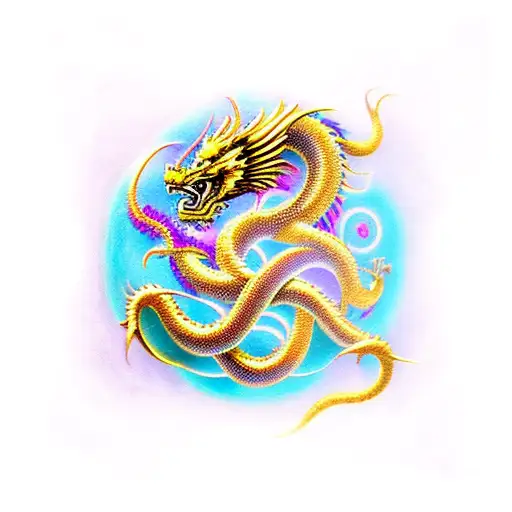 Golden Dragon Infinity Symbol