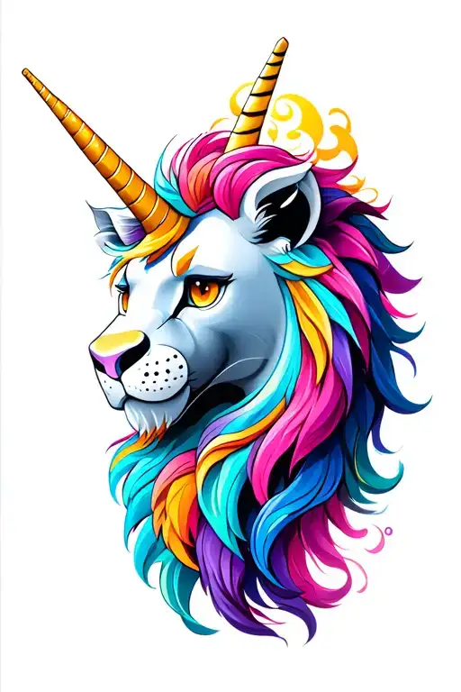 Unicornic Lion Cartoon Character