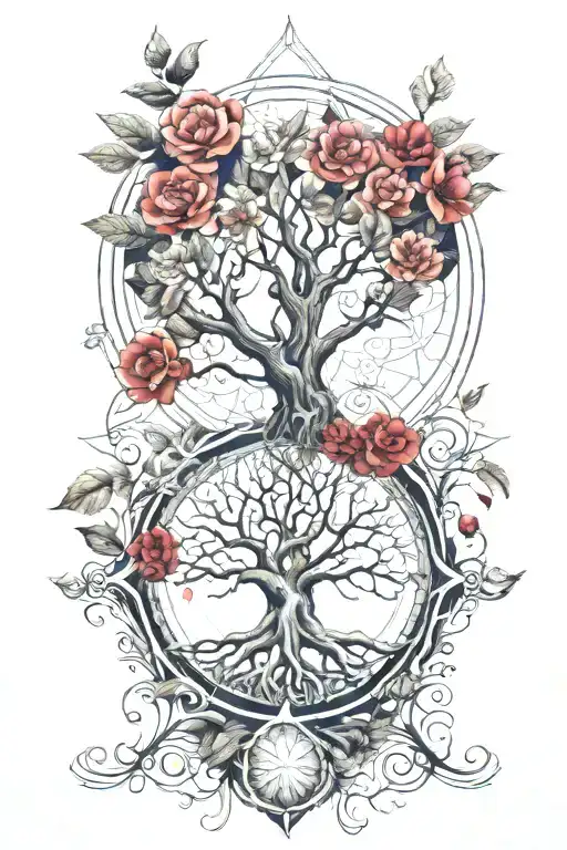 Sacred Geometry Flower Tree Of Life Root Chakra Energy