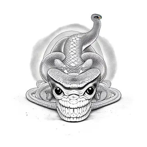 Monkey Posing With A Snake