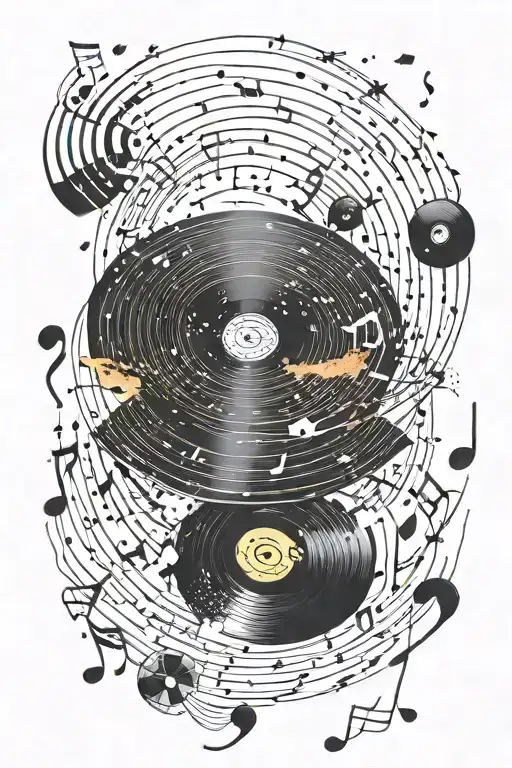 A Vinyl Record That Looks Like A Galaxy With Music Notes In It