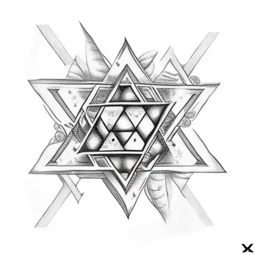 Star Of David Made Of Plants With Animals