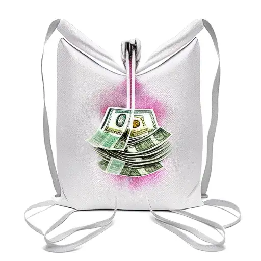 Money Bag Surrounded By Hundred Dollar Bills