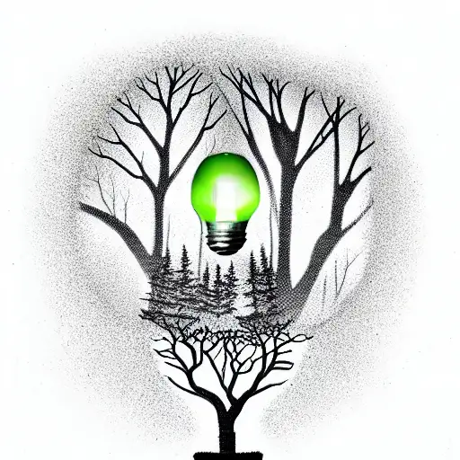 Small Forest Inside A Lightbulb