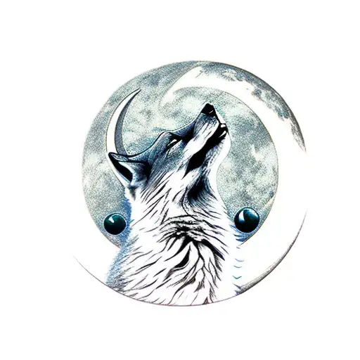 Fox Sitting On A Crescent Moon