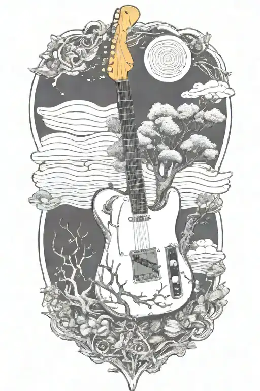 Tree And Telecaster Electric Guitar