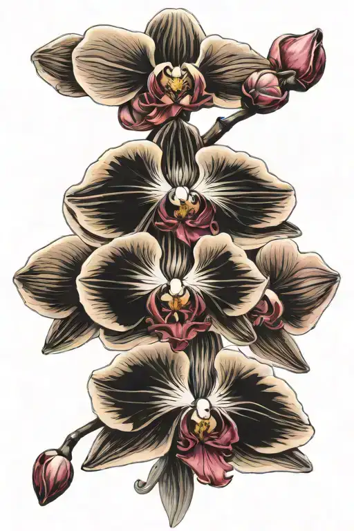 Black And White Orchid With Highlights