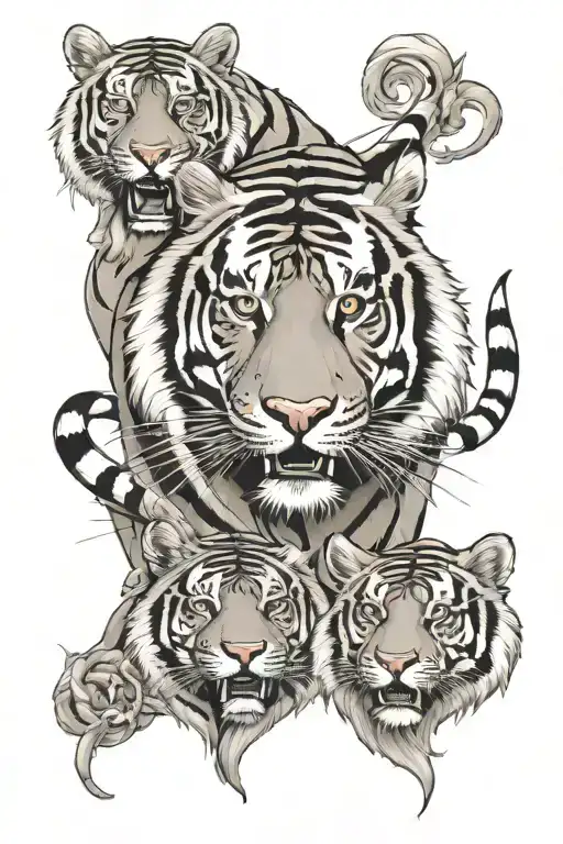 Roar Word To Describe My Kids And A Tiger Surrounded