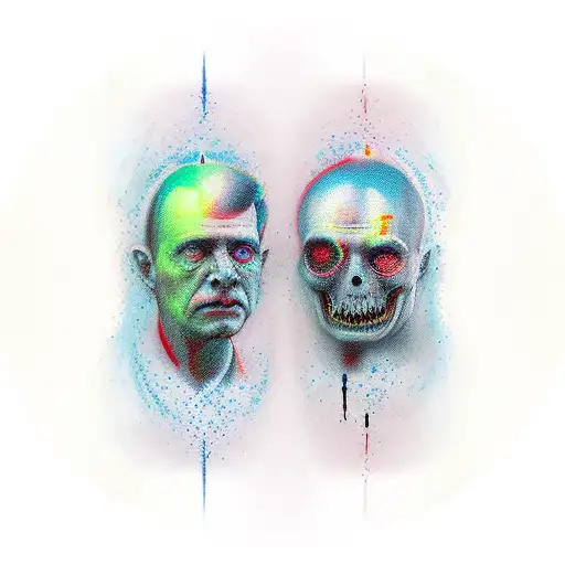 2 Portrait Looking At Each Others