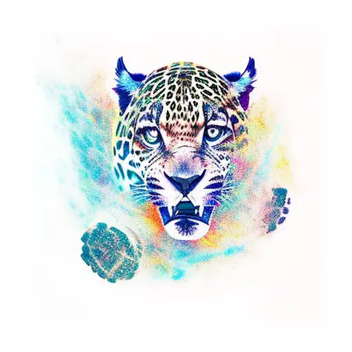 A Running Jaguar Going Through Space