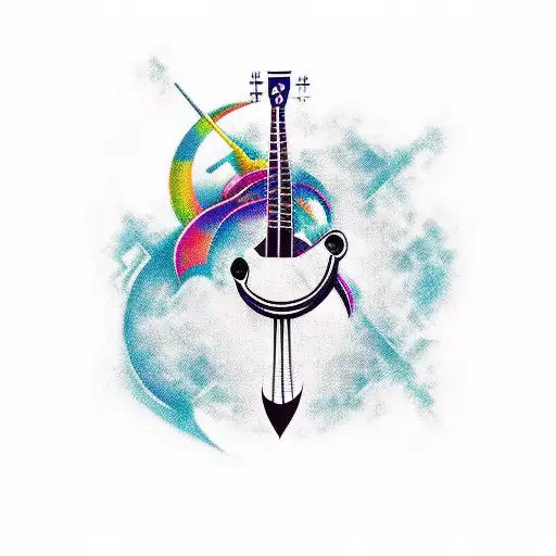 Bass Guitar In The Shape Of Anchor