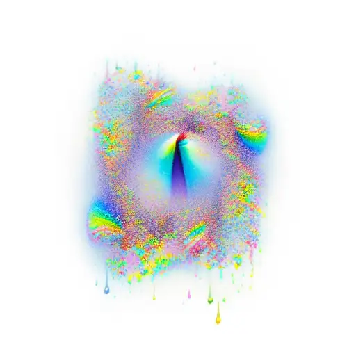 Rainbow Blowing In The Wind And Dripping