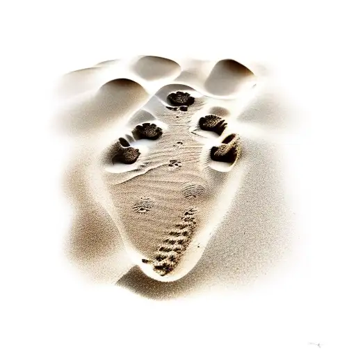 Footprints Of God On The Sands Of The Beach