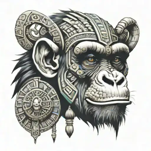 Chimpanzee Aztec Warrior