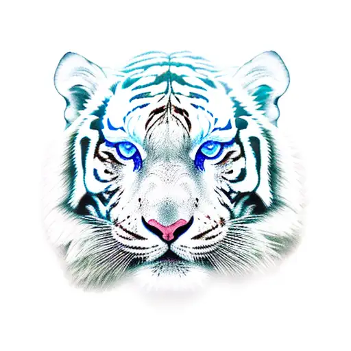 Majestic White Tiger With Blue Eyes