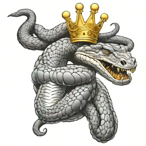 King Cobra Snake And Crown