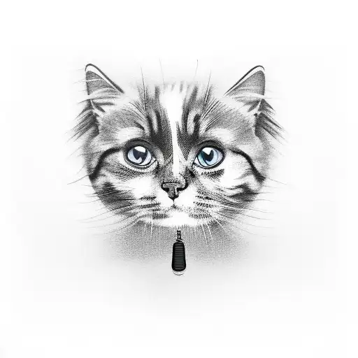 Dog And Cat Fine Line Detailed