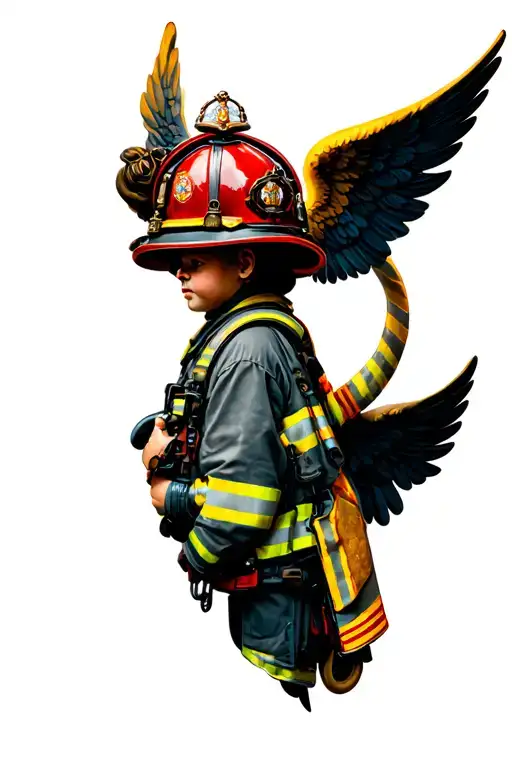 Firefighter Paramedic Symbol With Angel