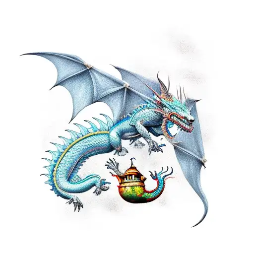 Dragon And Rat Flying Together