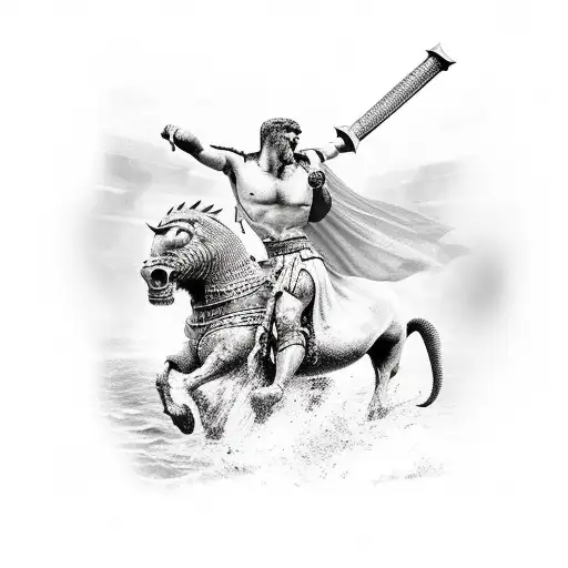 Roman Gladiator Battle Scene