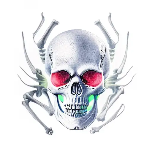 Skeleton Holding A Mask