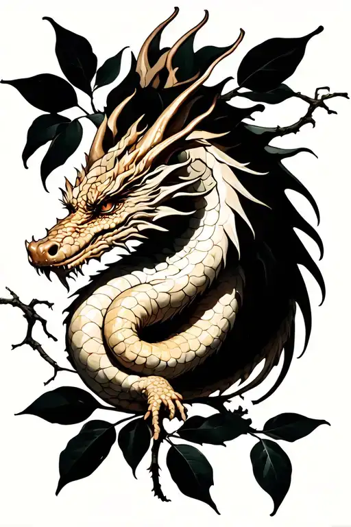 Dragon In A Lemon Tree Branch