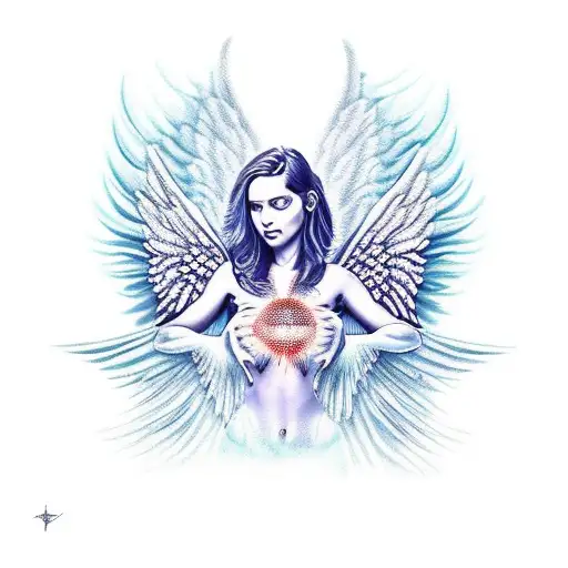 Kneeling Angel With Devil Wings