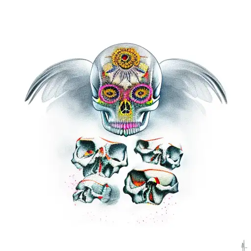 Crow With Human Skull