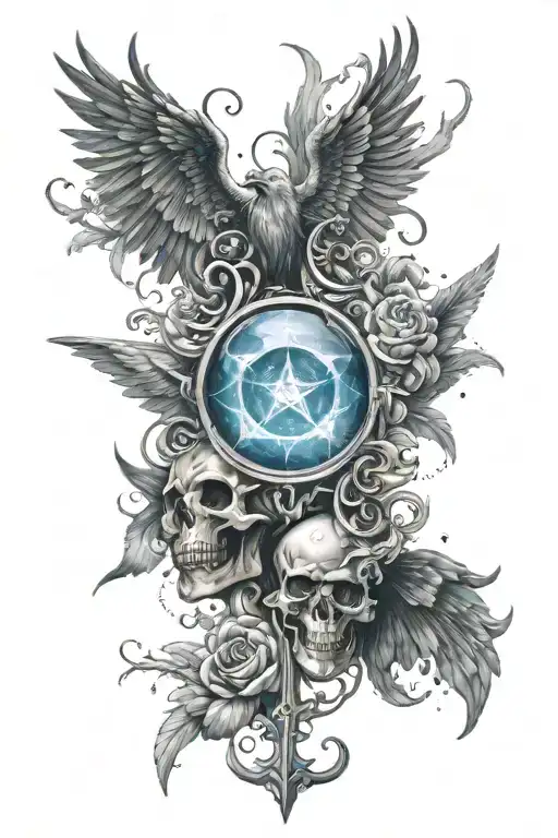 A Tattoo Featuring Good Vs Evil Elements