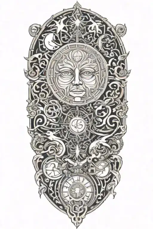 Jean Delville Arts Inspired Tattoo Featuring Iconic Symbols