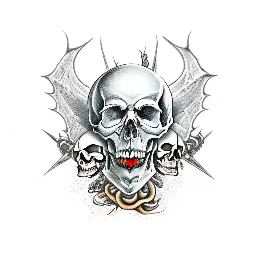 Dagger And Skull And Dragon