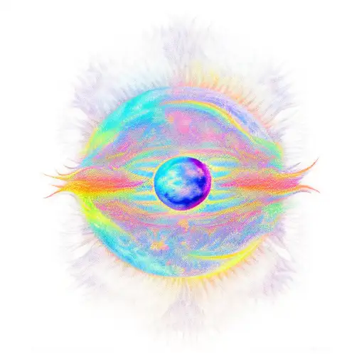 Seperate Celestial Moon With Colour And Sperate Image Of The Sun Intertwining