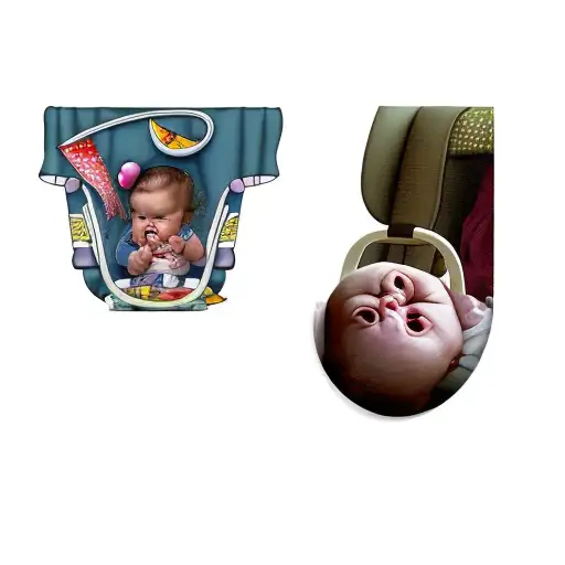 A Woman And A Baby In A High Chair