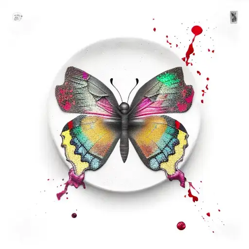 Black Butterfly With Blood