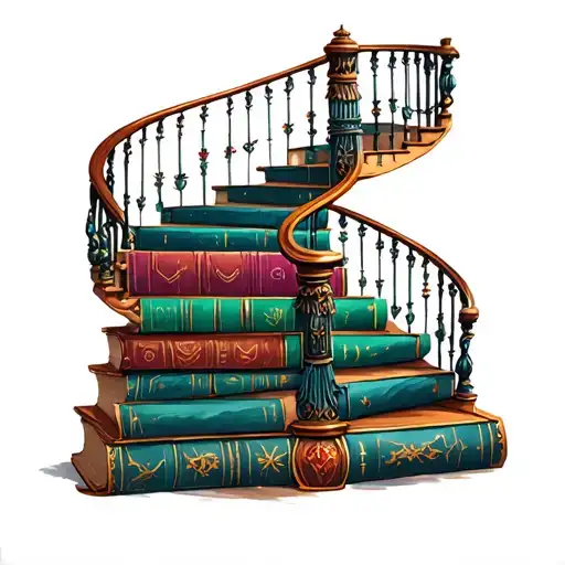 Book Staircase With Fairytale Elements