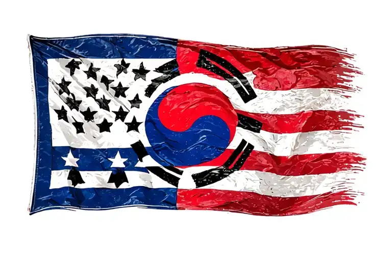 Korean Flag Meaning Half American Flag