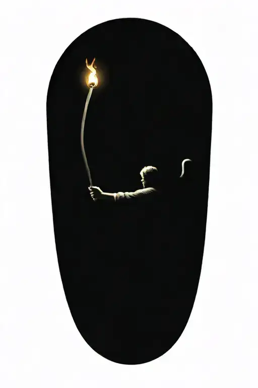 Angel Holding A Torch Turning To Lead The Way