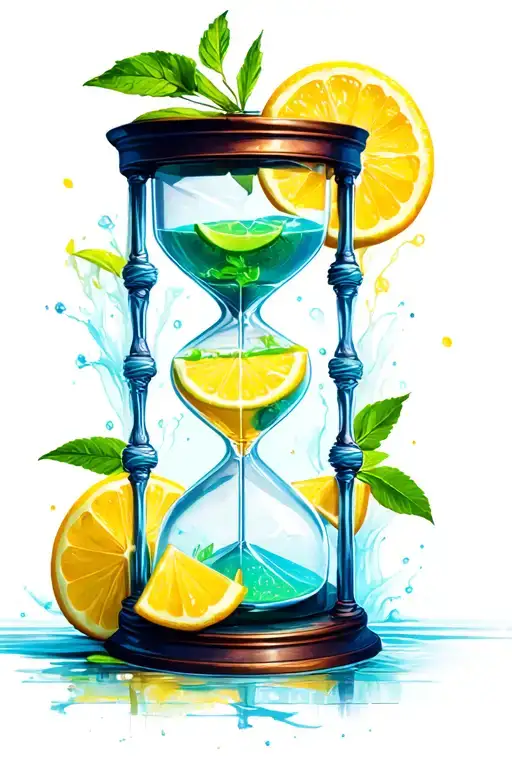 Hourglass With A Glass Of Lemonade
