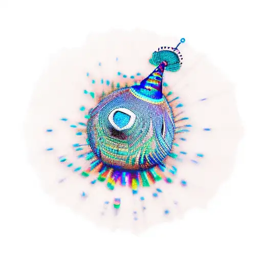 Peacock With Disco Ball