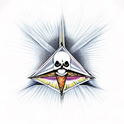 All Seeing Eye With Death Moth Crossbones
