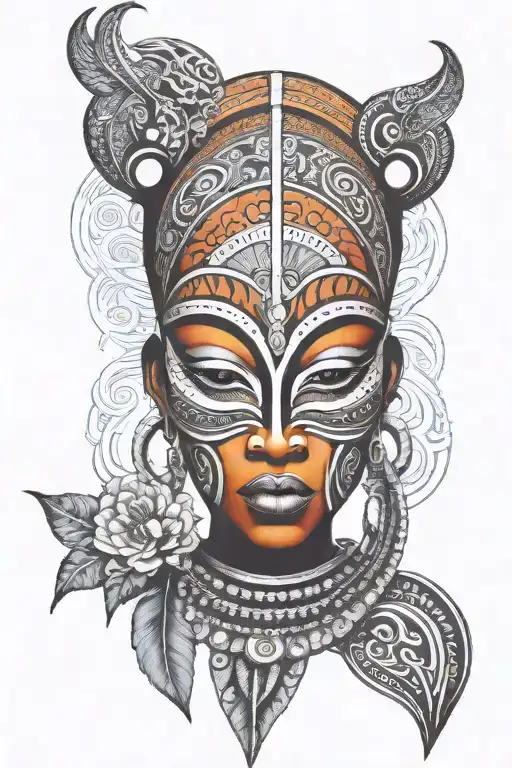 African Mask Femenin Strong Bond With Their