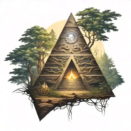 Illuminati Pyramid Being Built With Magic In The Forest