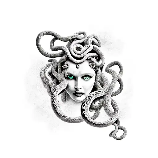 Medusa With Her Snakes Fading