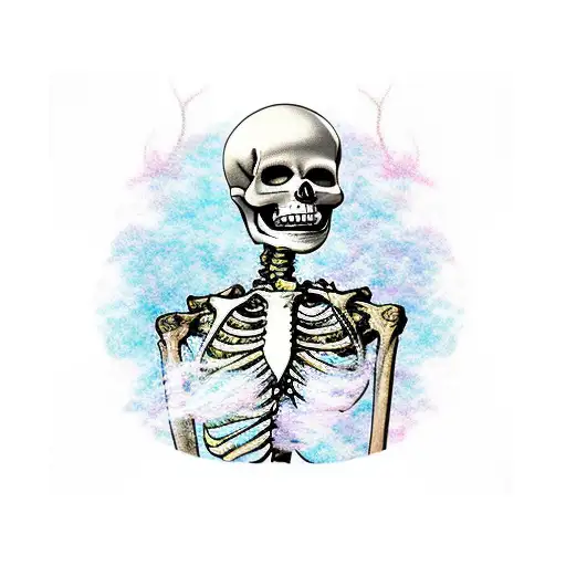 Smoking Skeleton Sitting Under Tree