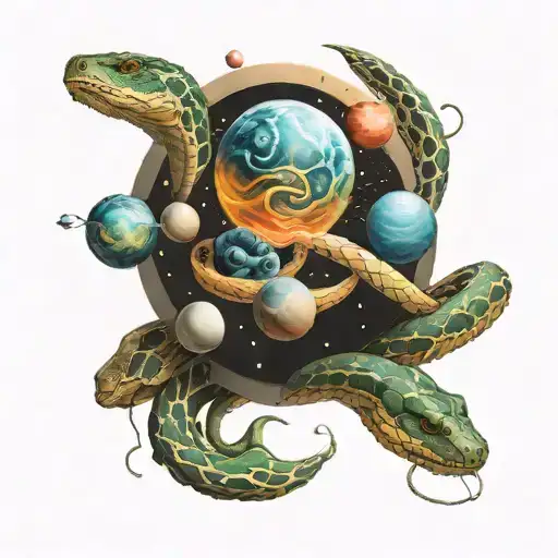 Snake Circling Planets