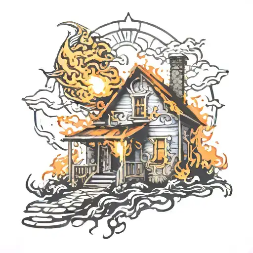 Alian Burning House Sun