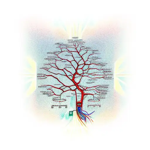 Family Tree With Electrical Circuitry Intertwined