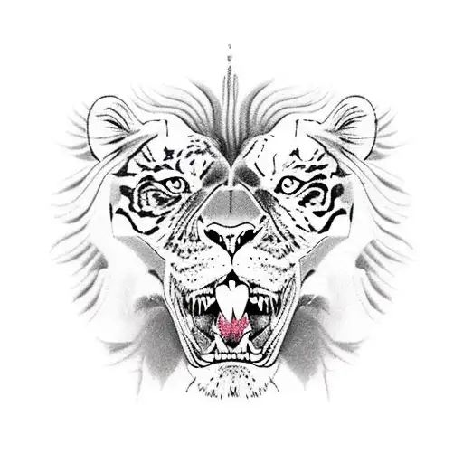 Lion And Skull And Tiger